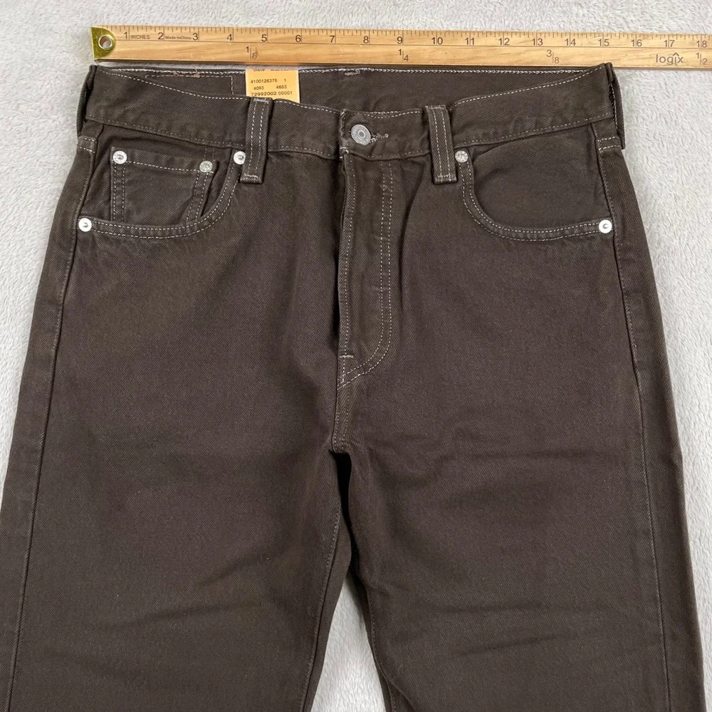 New Levis 501 Jeans Mens 30x32 Brown Straight Leg Button Fly Western NWT